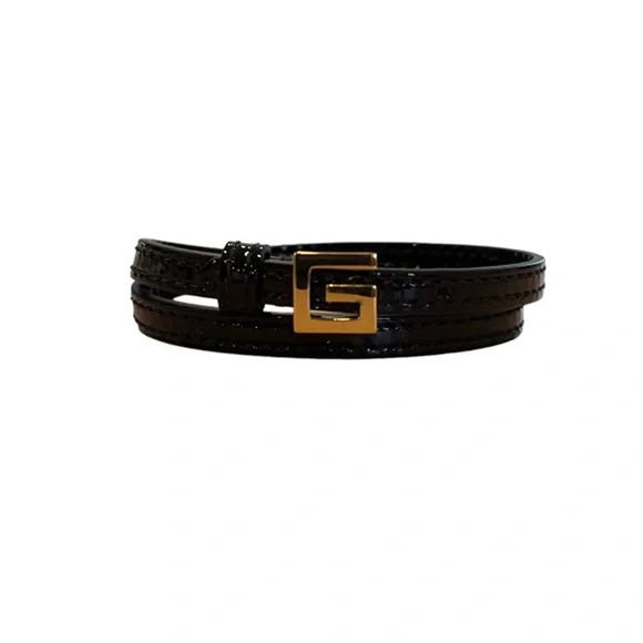 Gucci Square G Gold Leather Bracelet - Picture 1 of 4